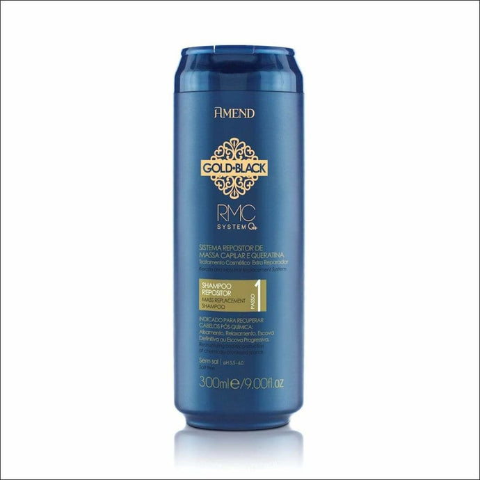 Amend Gold Black Champú Restaurador De Masa Capilar y Queratina 300 ml - AMEND COSMÉTICOS